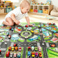 130*100cm Road Mat Children Traffic Car Map 83*58cm Educational Toy Road Plastic Carpet Playmat For Mats City Kids Toys Games