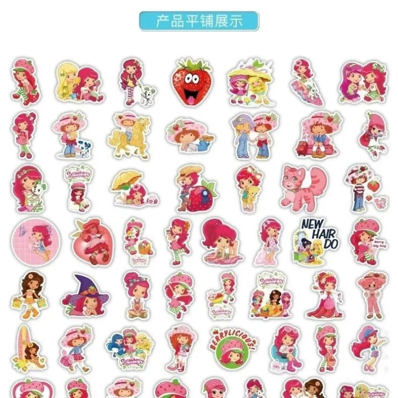 Strawberry Shortcake Cartoon Stickers Cute Fruit Girl Vinyl Sticker Pack Scrapbooking Journal DIY Craft Decor Teen Girls Gifts