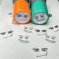 Color Random Quick-drying Inkable Fun Emotion Seal Toy Anime Characters Pressable Novelty Gag Face Seal Funny Kid's Toy