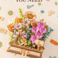 Rolife 3D Puzzle Wooden Blooming Book DIY Artificial Flower Bouquet Model Building Kit for Home Decor Wedding Mother's Day Valentine's Day Gift for Women Adults