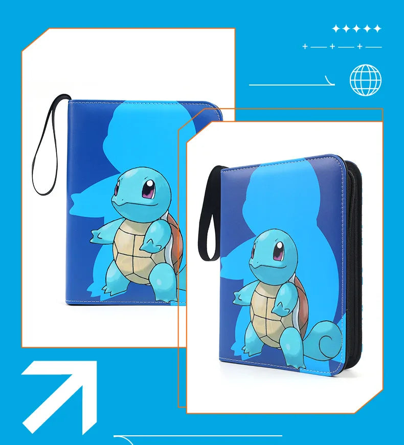 Squirtle Bulbasaur Card Binder Anime Photo Album Collect Loose Leaf Pu Zipper Figure Card Holder Storage Bag Toy Peripheral Gift