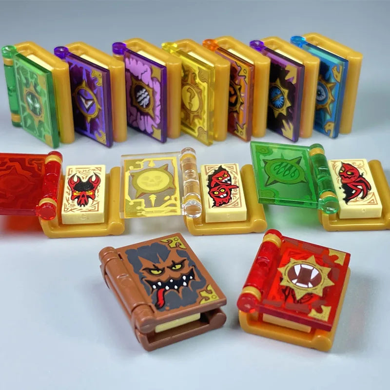 36pcs/12 sets of magic books, MOC small particle building blocks, high-quality ABS, flip books, DIY assembled toys.