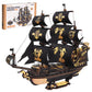 ROKR Seahorse Barque Wooden 3D Puzzle 1:100 Scale DIY Sailboat Model Building Kit 603 Pieces Brain Teasers Jigsaw Toy for Adults Boys