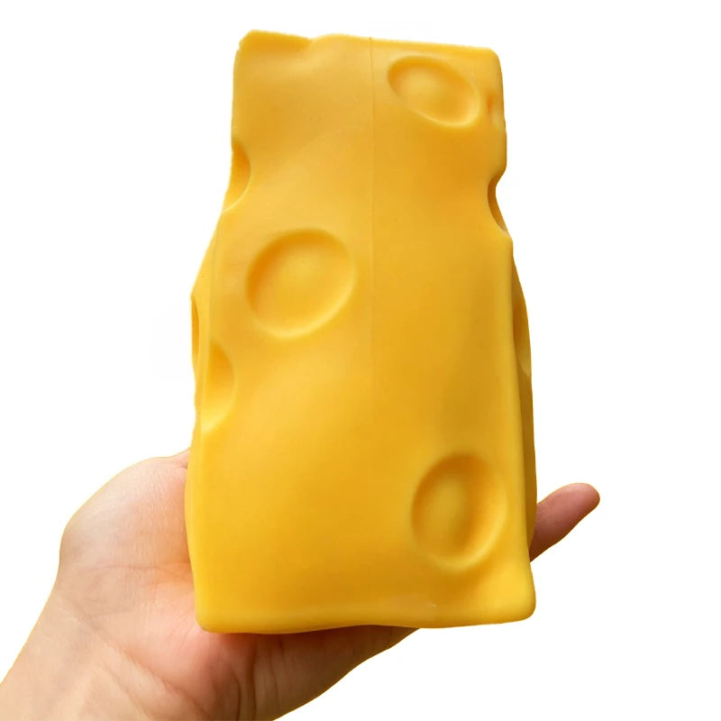 Jumbo Triangular Cheese Stress Ball Squishy Toy Stretchable Cheese Squeeze Ball Fidget Toy ASMR Sensory Anti-Stress X-mas Gift