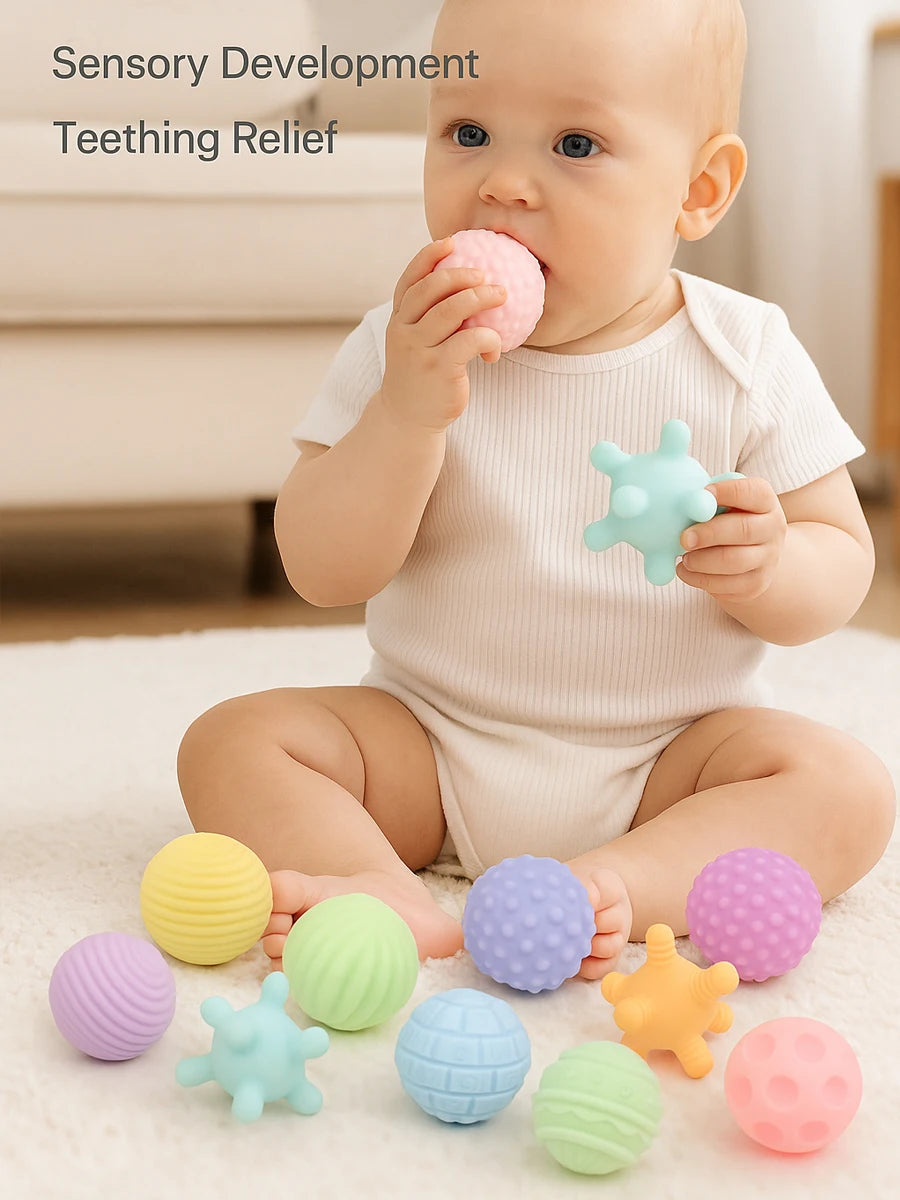 6Pcs Baby Sensory Ball, Baby Teething Toy, Montessori Early Childhood Education, Baby Water Toy Ball, Massage Ball