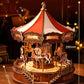 Rolife DIY Music Box Mechanical Model Building Kit Classic Carousel 3D Puzzle Toy Craft Kit with LED Light for Home Decor Gift for Adults Friends