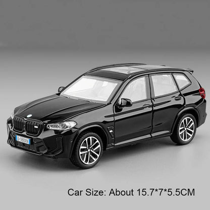 1:32 X3M 320i Toy Sports Car Model Pull Back Sound Light Doors Opened Alloy Diecast Miniature Vehicle Models Ornaments Gifts