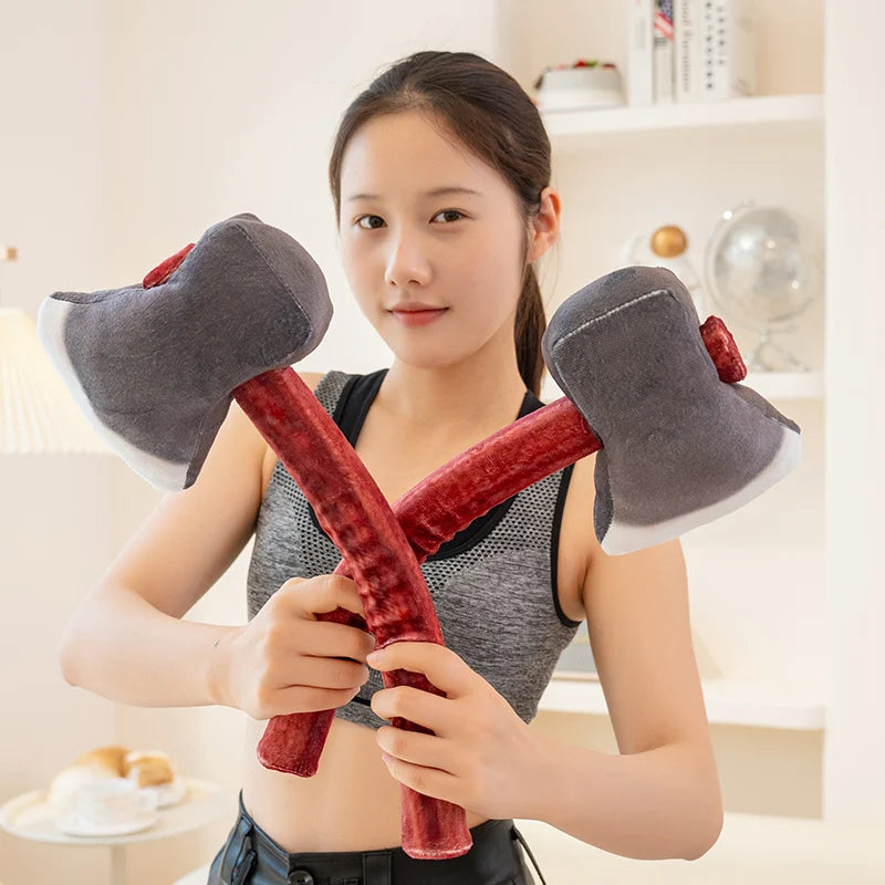 Realistic Axe&Claw Hammer Plush Toys Cotton Stuffed Lifelike Tools Toys Funny Children Game Props Creative Home Decor