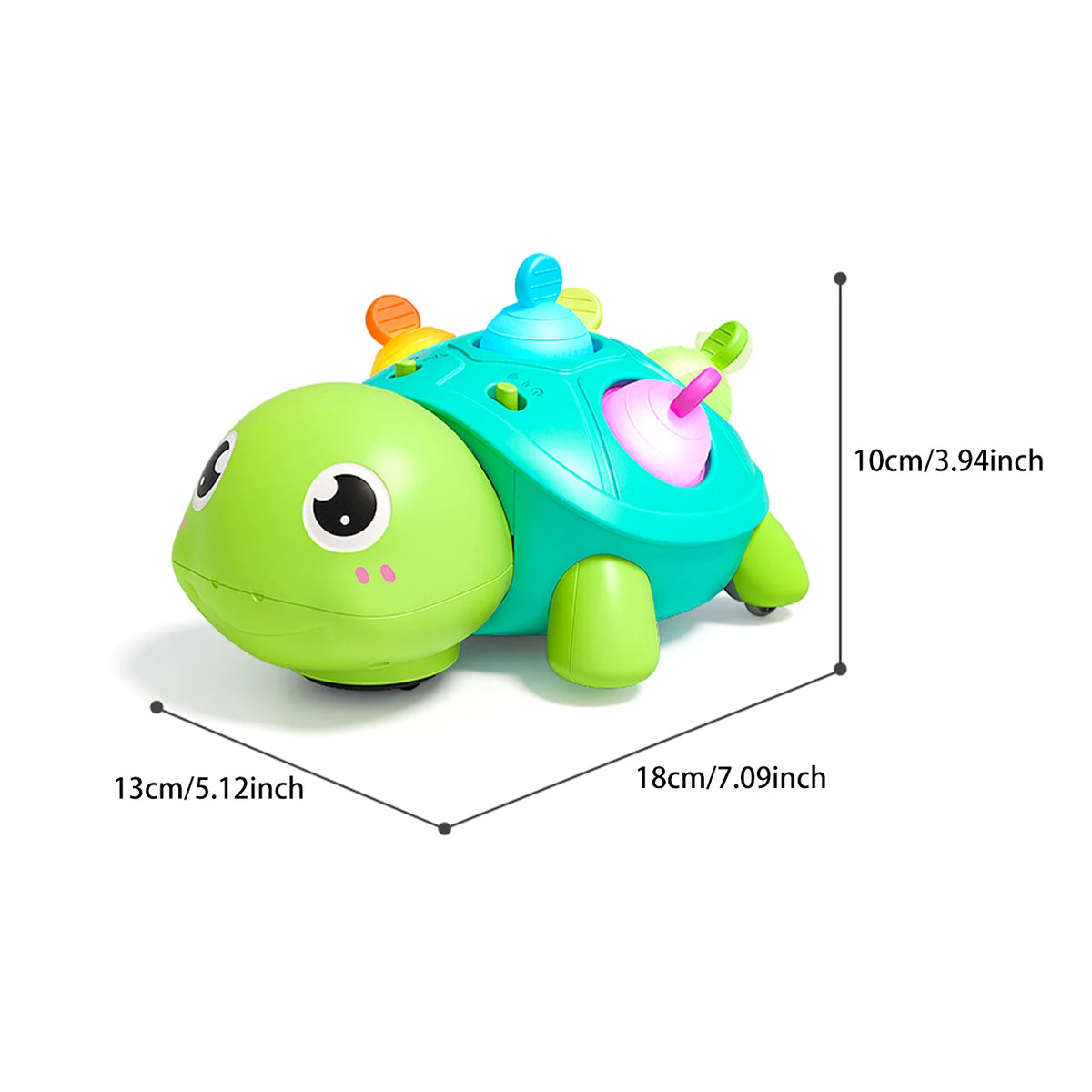 Baby Turtle Crawling Sound and Light Toy - Can Be Chewed and Has Bubble Bath soothing Effect for Babies