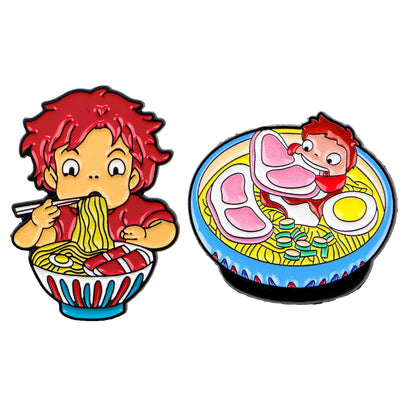2pcs Cute Girls Enamel Pins Set Anime Brooches for Backpacks Hat Lapel Pins Badges for Fans Gifts Cosplay Accessories Toy