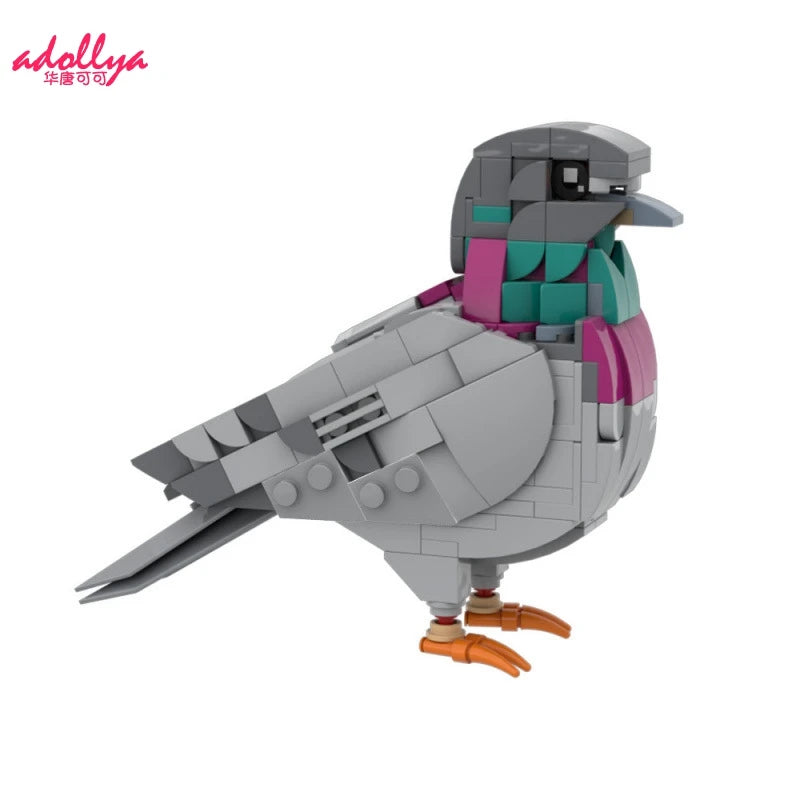 Adollya MOC Ideas Animals Feral Pigeon Home Ornament 255PCS Bricks Model Building Blocks Kits Toys Gifts Toy