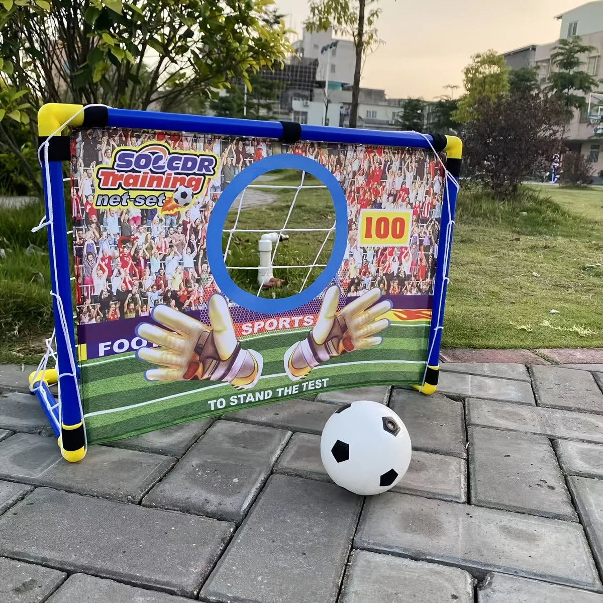 1PC Soccer Goal Set with Inflatable Ball, Parent-Child Interactive Toy, Soccer Shooting Training, 23.62×11.4 Inches