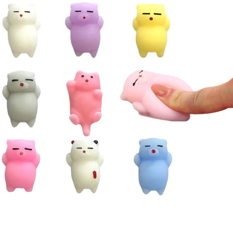 6Pcs Kitten Squeeze Toys Cute Cat Stress Relief  for Adults Kids  Anti-Anxiety Fidget Sensory Toy Creative Relaxation Gift