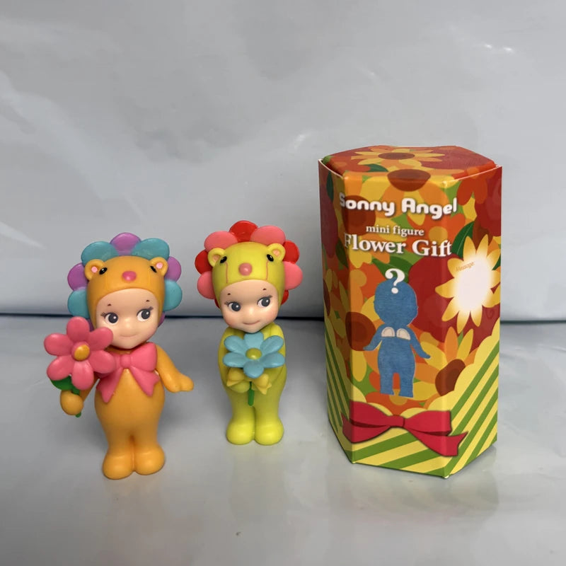 Mini Angel Blind Box Toys, Flower Series, Cute Anime Figurines, Desktop Ornaments, Doll Models, Collectible Surprise Gifts