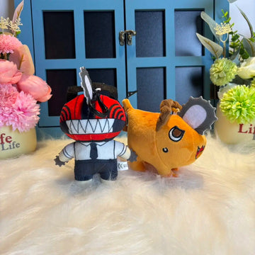 12cm Anime Chainsaw Man Dolls Plush Toy Cartoon Pochita Orange Dog Pillow Stuffed Soft Toy for Kids Birthday Gift