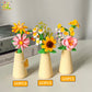 HUIQIBAO MOC Eternal Flower Bouquet with pot Micro Building Block Sunflower Rose Mini Model Brick Toy home Desk Decoration