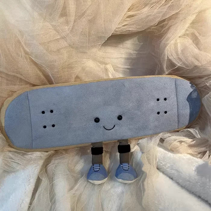 15cm Simulated Skateboard Doll Plush Toy Cartoon Anime Cute Pillow Comfort Desk Decor Fun Plushies Doll Children'S Birthday Gift