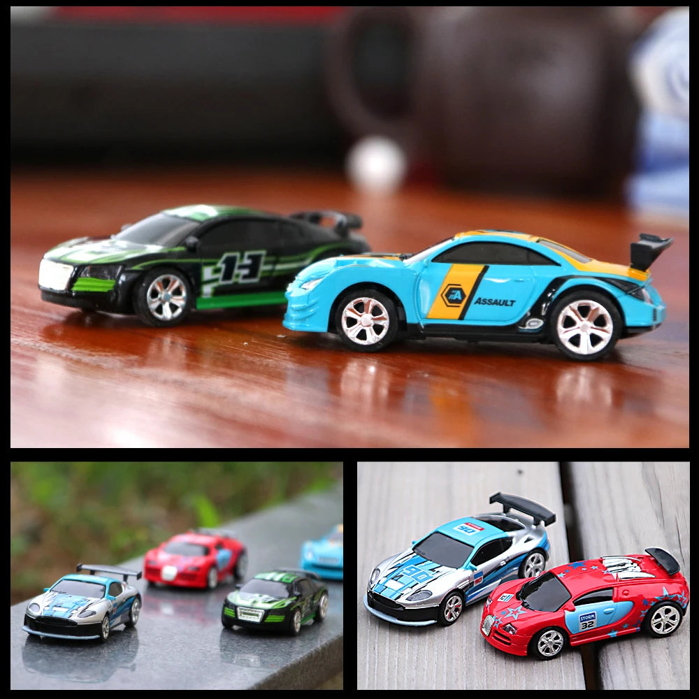 1:58 Remote Control MINI RC Car Battery Operated Racing Car PVC Cans Pack Machine Drift-Buggy Bluetooth radio Controlled Toy Kid