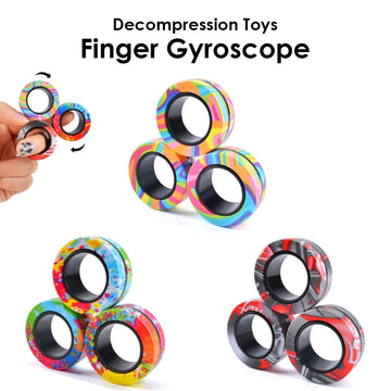 3Pcs Magnetic Rings Fidget Toy Set Adult Fidget Magnets Spinner Rings Fidget Pack Great Gift for Adults