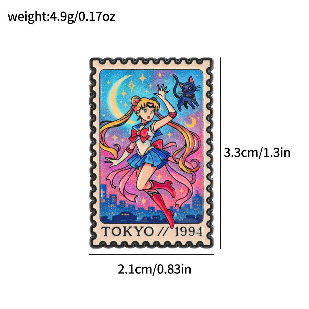 Anime Magical Girl Backpack Pin, Men's Clothing Metal Enamel Badge, Toy Decoration Gift