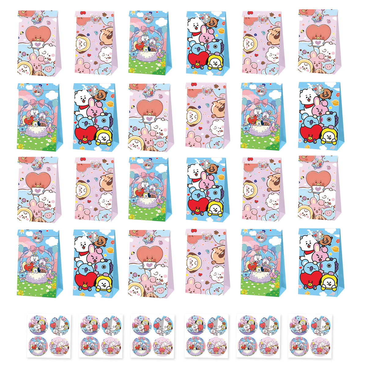 BT21 Cartoon Party Festival Limited Edition Gift Bag Birthday Party Companion Gift Storage Cute Appearance Candy Packaging Paper