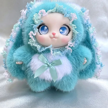 Cartoon plush lace Lori rabbit doll cute vinyl doll machine pendant accessories gift bag pendant.