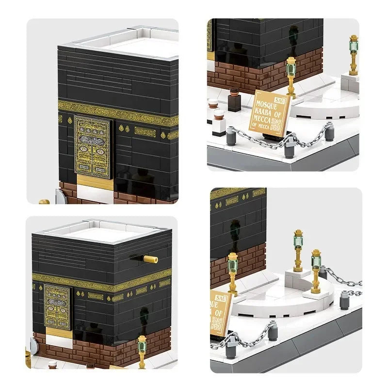 Saudi Arabia Mecca Grand Mosque Kaaba Small Building Blocks MOC World Famous Architecture Educational Toys Kid Boy Birthday Gift