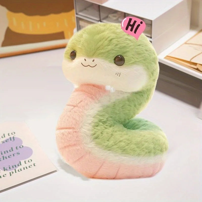 Cute Snake Plush Toy, Soft Polyester Stuffed Animal, Cozy Home Decor, for Infants 0-3 Years, Ideal Birthday and Holiday Gift