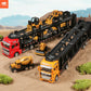 Diecast Alloy Engineering Vehicle Transporter Model Set with 6 Small Trucks - Educational Toy Set for Boys