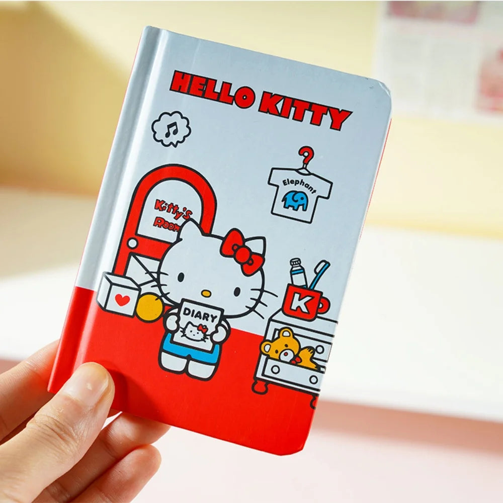 Genuine Sanrio Pocket Type Notebook Hello Kitty Cartoon Print Writing Book Notepad Office Bookkeeping Teens Gifts