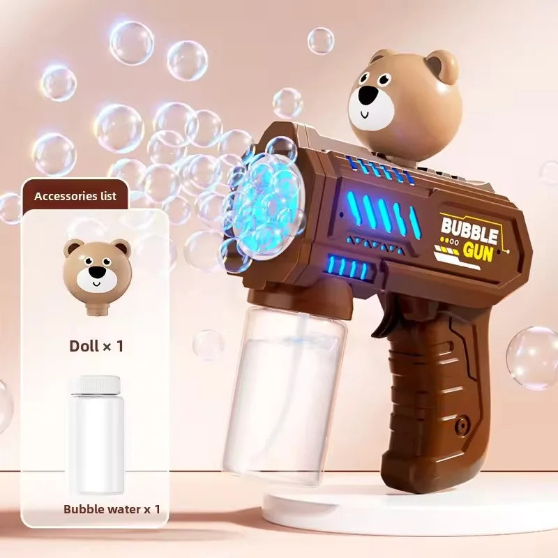 10 Holes Children Electric Bubble Gun Rocket Soap  Automatic Bubble Machine Bubbles Gun Kids Summer Outdoor Bubble Blowing Toys