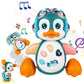 Baby Crawling Toys Musical Penguin Infant Moving Walking Dancing Toys with Light Toddler Interactive Development Tummy Time Gift