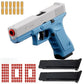 Shell Throwing G17 Automatic Shooting Soft Bullet Toy Gun with Blowback Outdoor Sports Shooting Game Christmas Gift for Children