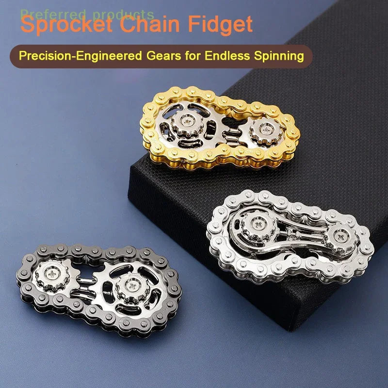 Chain Tooth Mechanical Flywheel Fidget Spinner Antistress Anxiety Metal Bike Chains Spinner EDC Toys for Children Adult Hand Toy