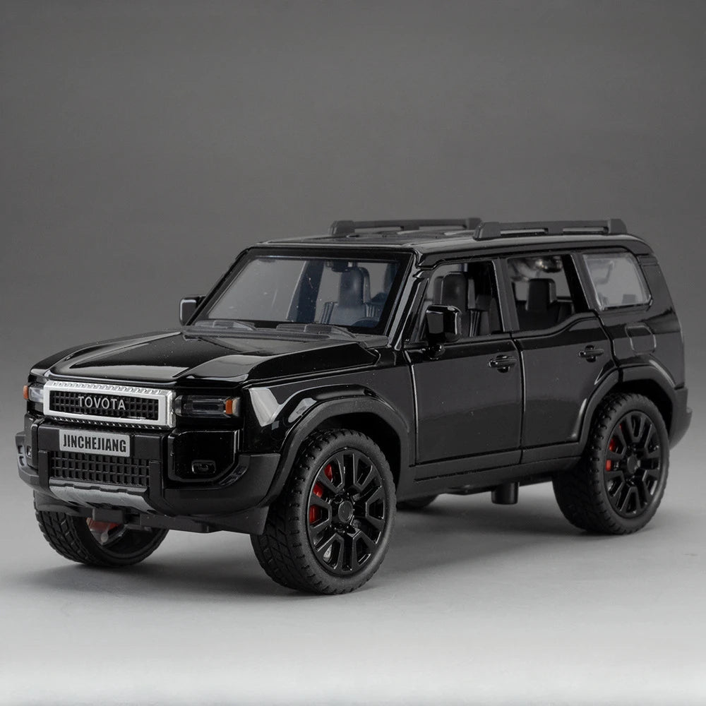 1:32 Prado SUV Car Model Toys Alloy Die-casting Pull Back 6 Doors Opened Sound Light Off-road Vehicle Gifts for Kids Collection
