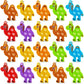 12Pcs Mini Colorful Animal Camel Frog Sheep Pop Fidget Toys Push Bubble Sensory Stress Relief Toy