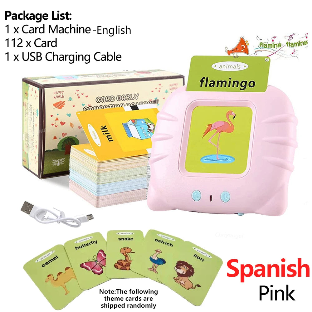 Talking Flashcards Learning Machine for Toddlers English / Spanish / Italian / Arabic Audio Early Educational Toy Gift