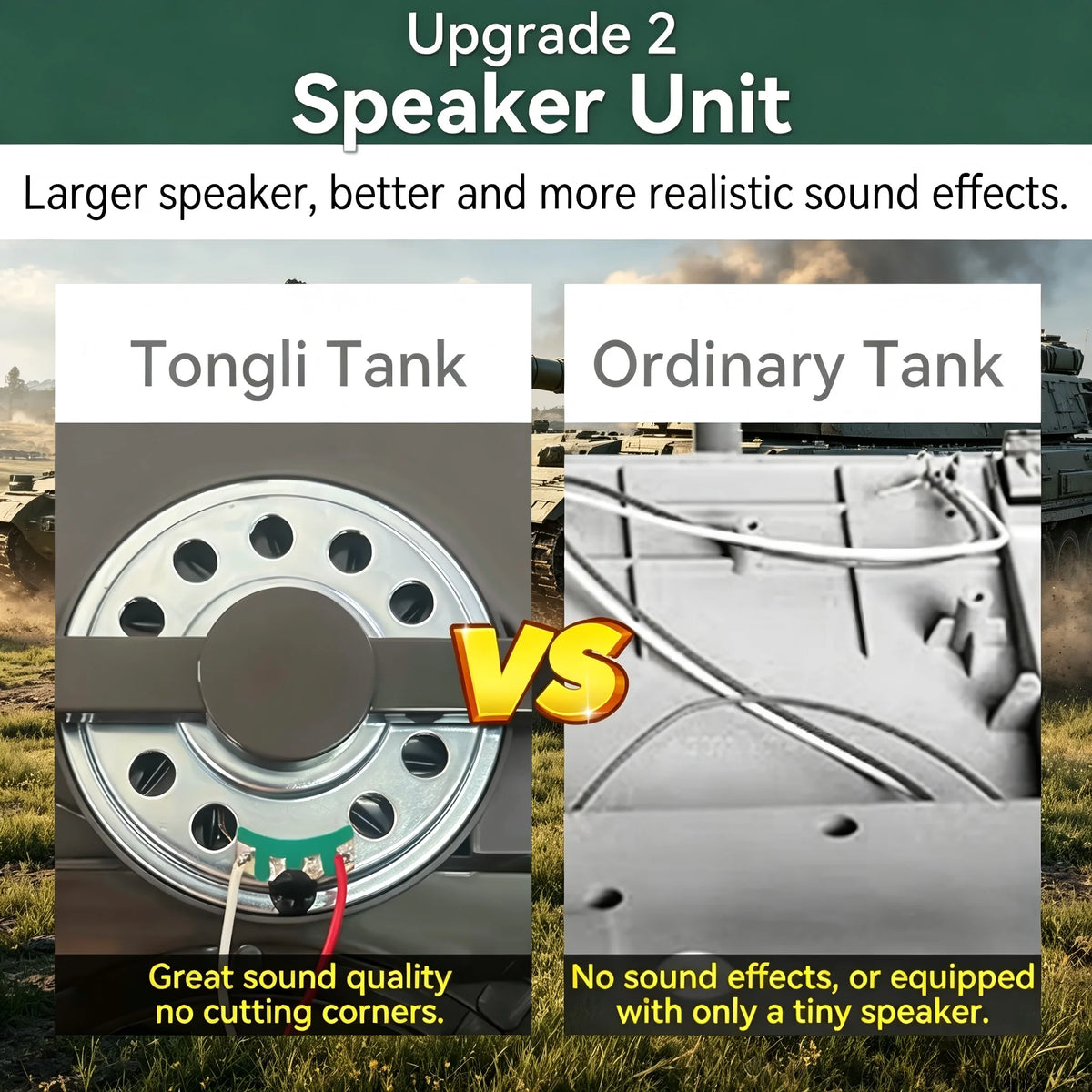 TONGLI Large RC Battle Tank Tracked Off-Road Vehicle, Rechargeable Battery, Multi-Channel Control, Turret Rotation & Elevation, Realistic Sound & Light Effects, All-Terrain Driving, Battle Interaction, Indoor & Outdoor Use, G