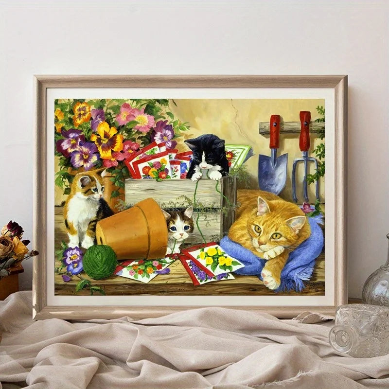 46*28cm 500 Pieces Jigsaw Puzzle for Adults Painting The Cat in The Bower Paper Puzzles Home Decor Wall Display Festival Gift
