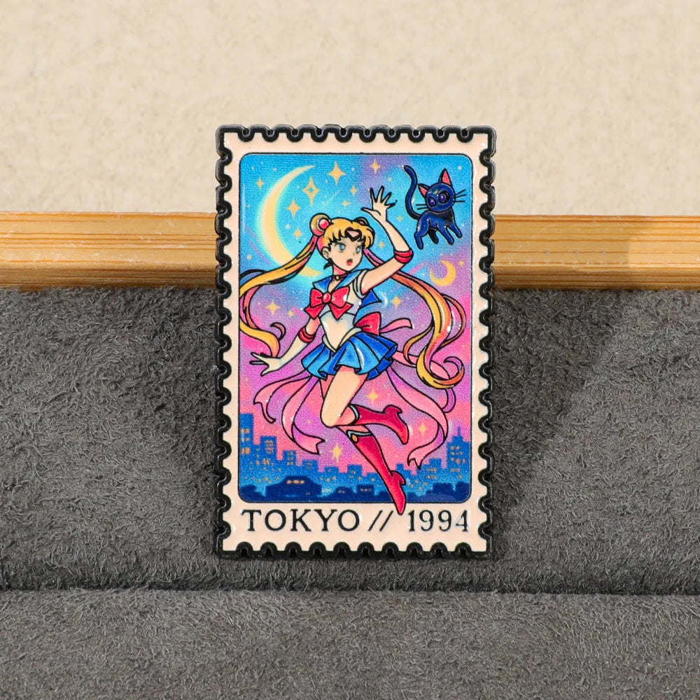 Anime Magical Girl Backpack Pin, Men's Clothing Metal Enamel Badge, Toy Decoration Gift