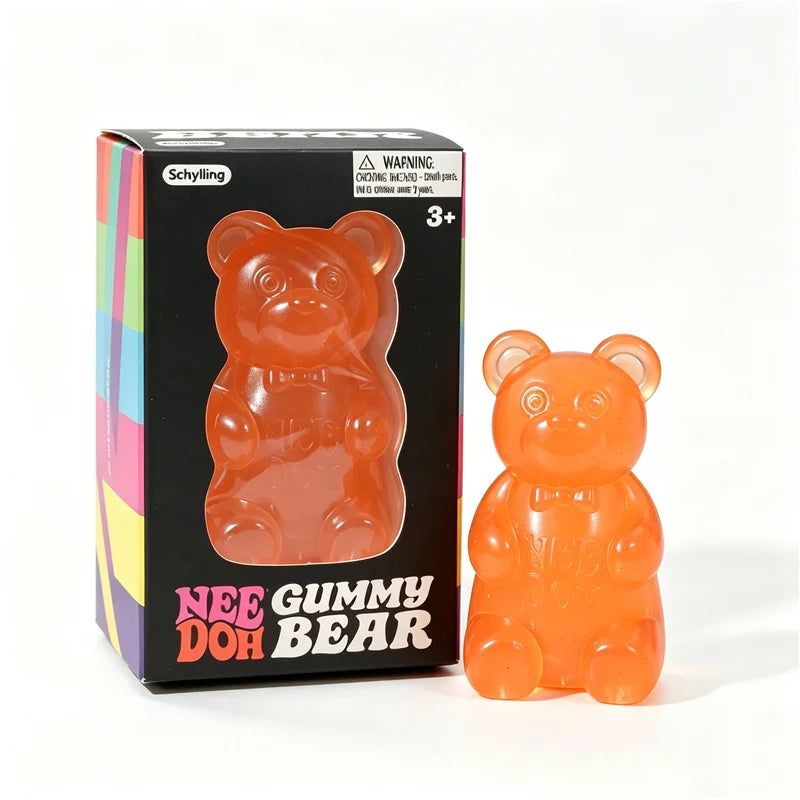 Schylling Transparent Jelly Needoh Gummy Bear Fidget Sensory Toy TPR Non-toxic Relieve Tension Soothe Mood Autism Calming Toy