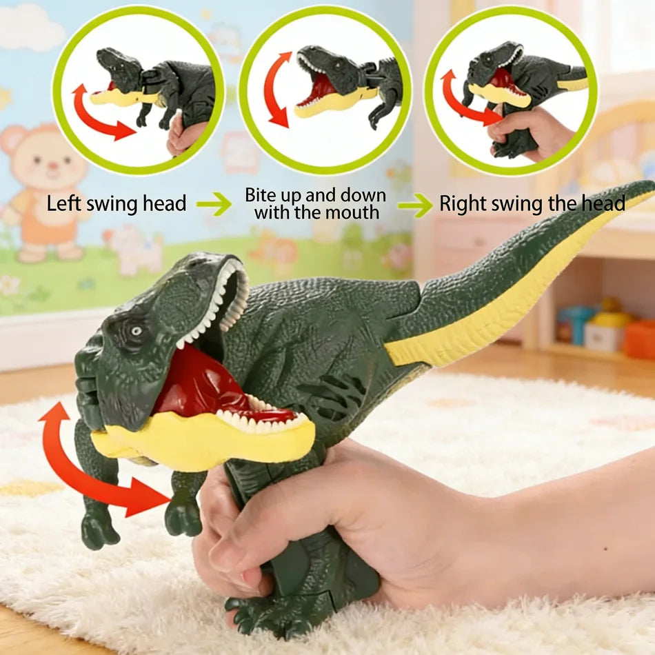 Press Bite Roaring Dinosaur Toy, Electronic T-Rex with Shaking Head & Sound Effects, Interactive Tyrannosaurus Rex Gift for Kids