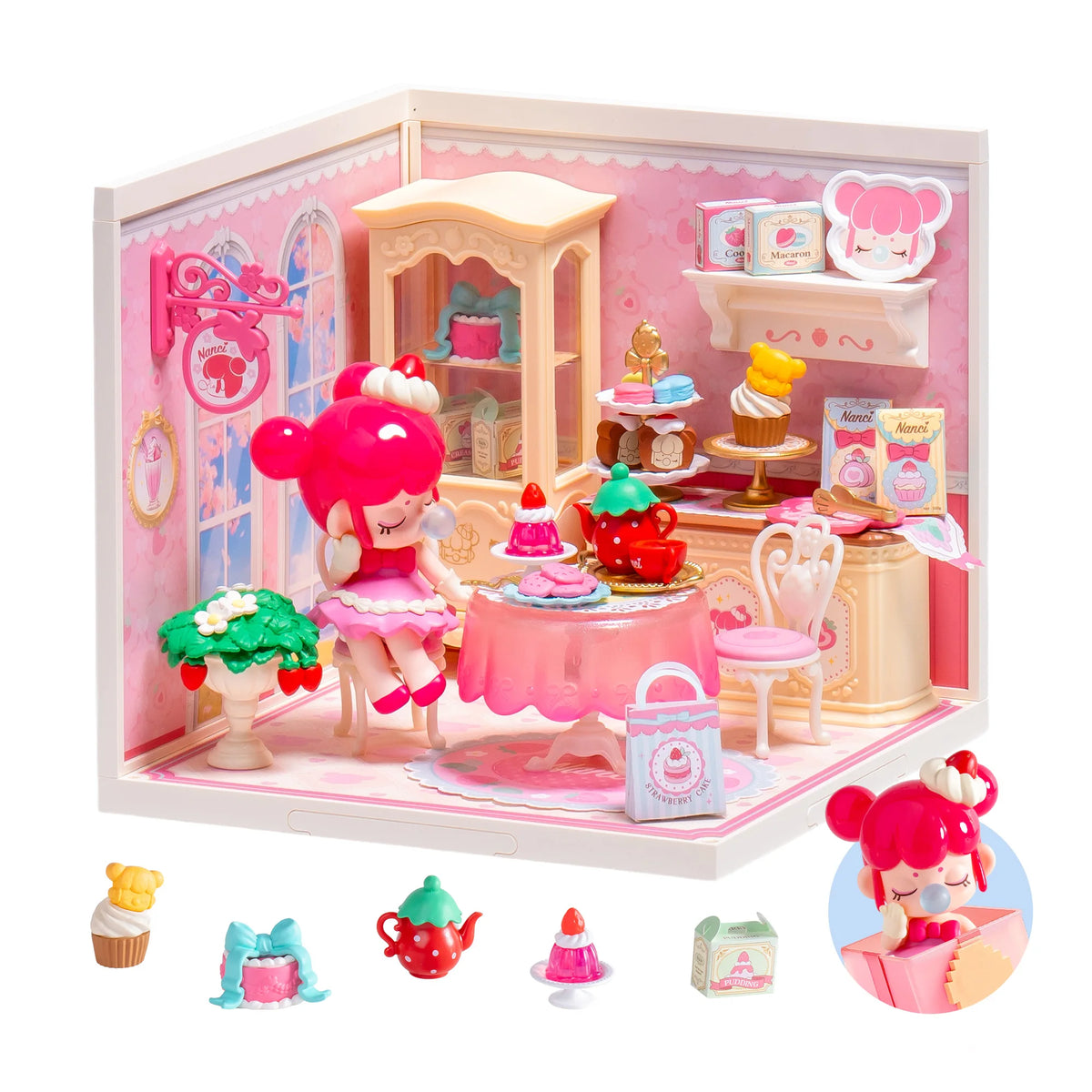 Rolife DIY Dollhouse 3D Puzzle Model Building Kit Nanci Strawberry Teatime Super Creator DIY Craft Kit with LED Light for Home Decor Holiday Gift for Adults Teens