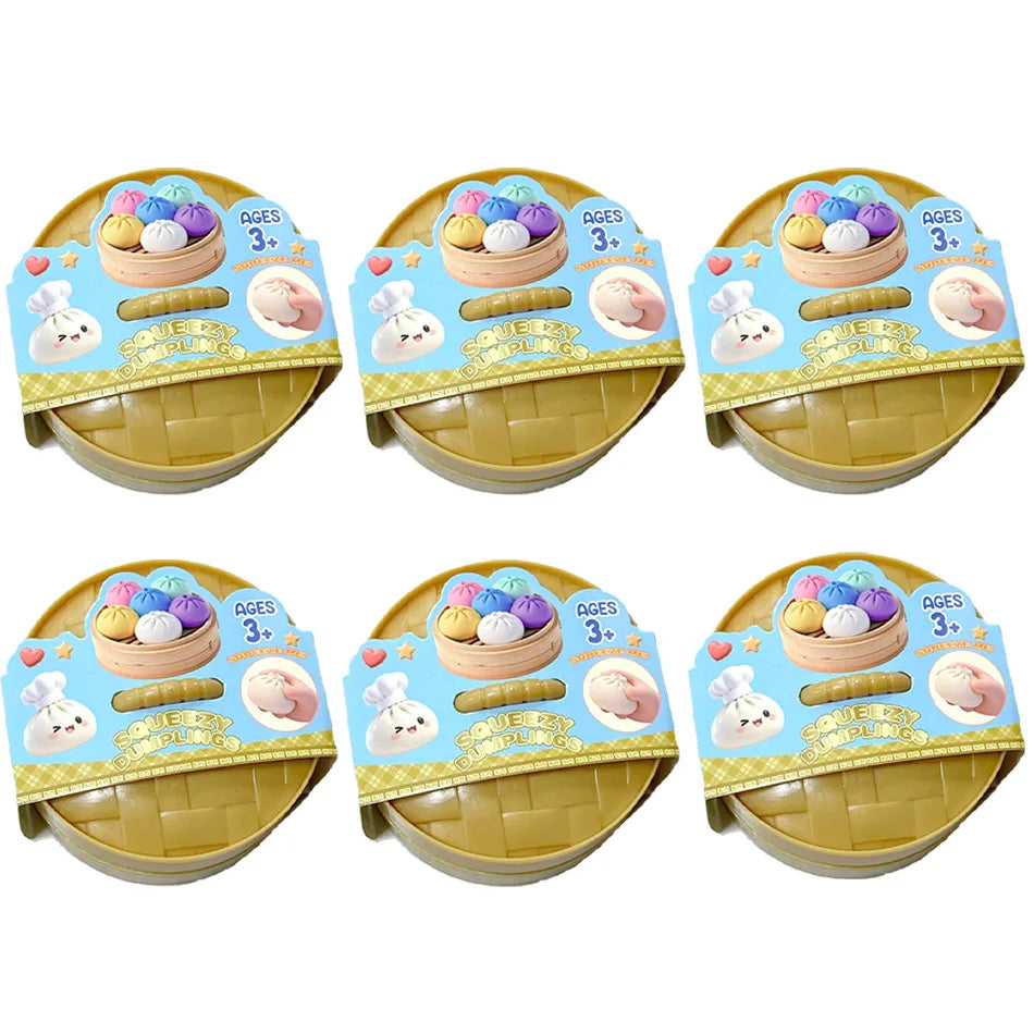 Hot Glitter Dumpling Squishy with Box Dumplings Sensory Squeeze Toy for Stress Relief Fans Gifts
