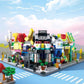 NEW DIY Makeup Convenience Store Flower Shop Hair Salon Piano Game Hall Fruit Bookstore Building Blocks Bricks Movie Model Toy