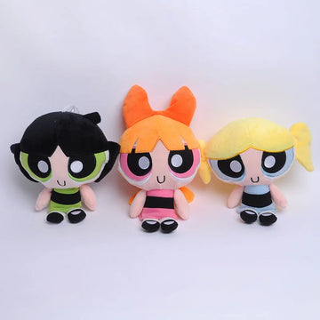 3pcs/lot 20cm Cartoon Powerpuff anim Girls Plush Toys Cute Blossom Buttercup Bubbles stuffed Plush   dolls Gifts For Childr