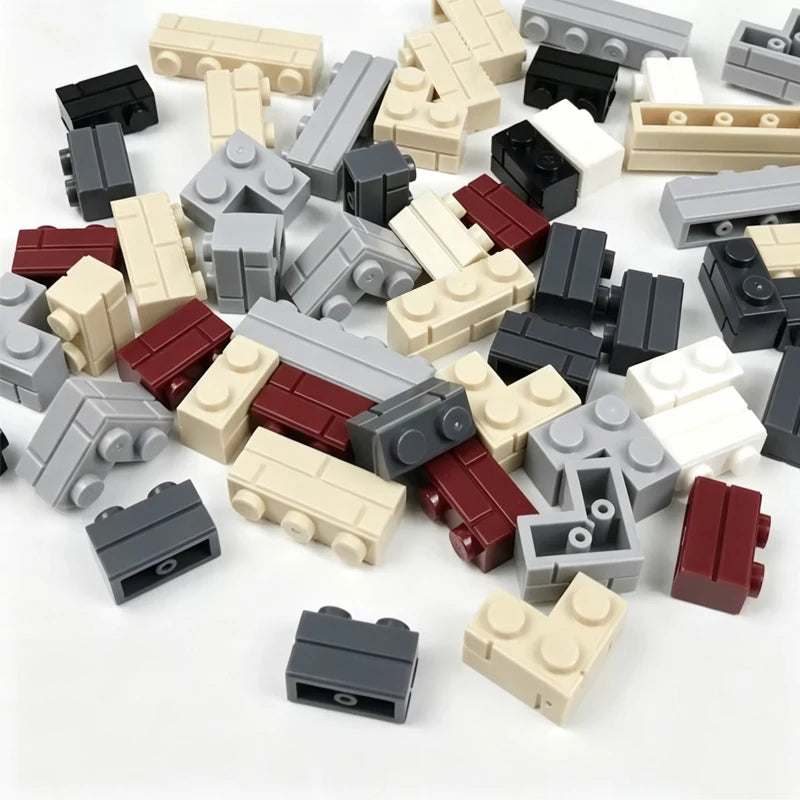 120Pcs DIY Model Accessories For Castle City MOC Scene Building Masonry Wall Building Blocks Compatible 98283 15533 Brick