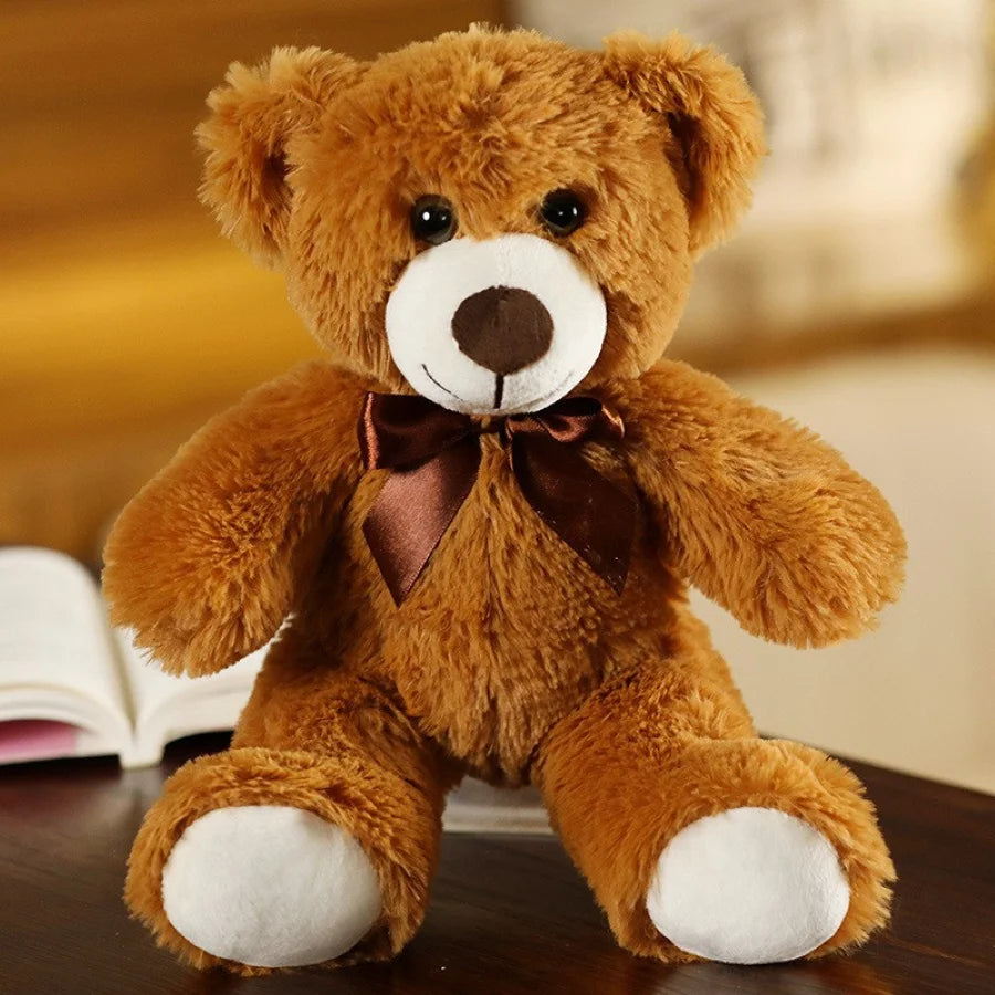 Teddy Bear Stuffed Animal Plushie, Light Brown Stuffed Teddy Bear Toys, Soft Plushies Gift for Baby Shower, Room Decorations