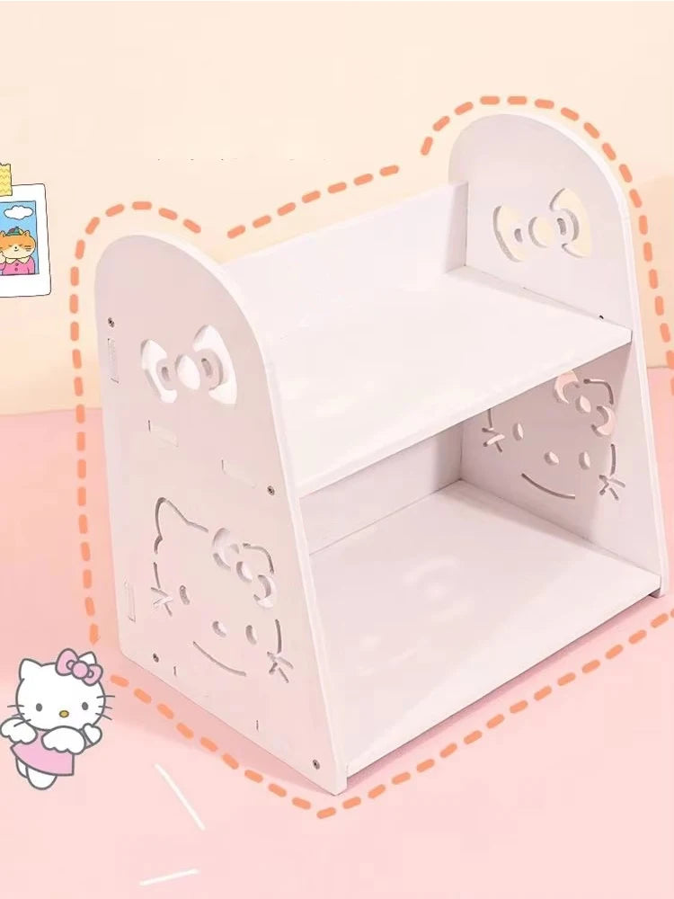 Kawaii HelloKitty cartoon peripheral home desktop storage rack, shelf, tidy desktop storage, essential household items