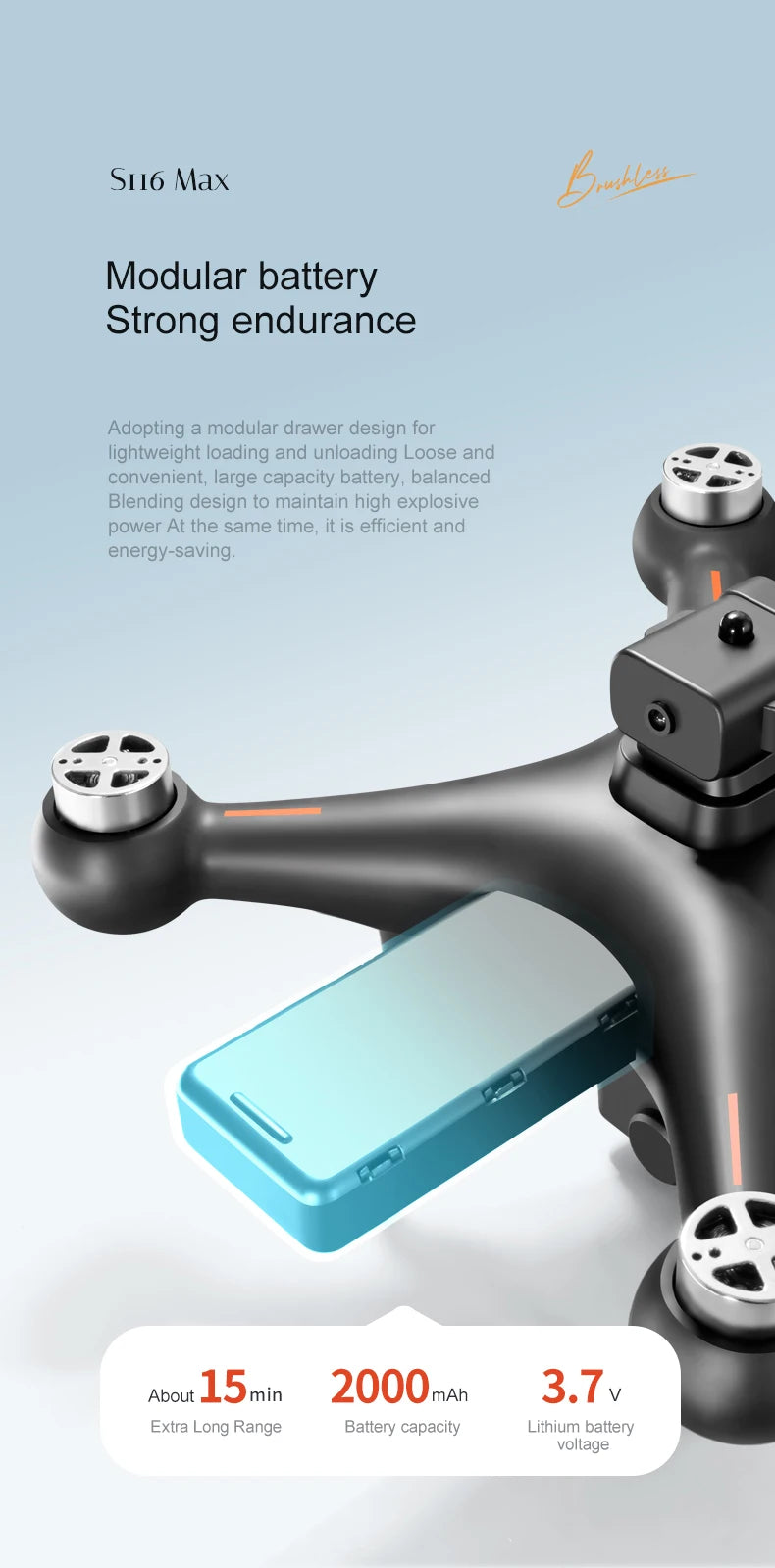 2026 Newest S116 MAX Brushless RC Drone with Dual Camera, WiFi FPV, Optical Flow Positioning, 360 Obstacle Avoidance, One Key Takeoff Landing, Altitude Hold, Foldable, Carry Bag Included, Long Flight Time, Gift for Adults